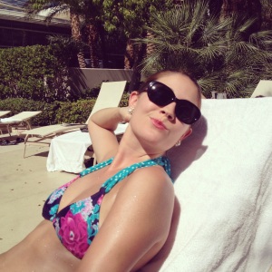 Catching some rays at the Aria pool! Shortly before submerging myself in the delightfully cold water.