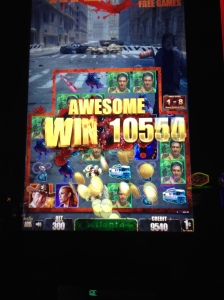 Yup, that's right, we WON in Vegas!  All thanks to the Walking Dead slot machines.